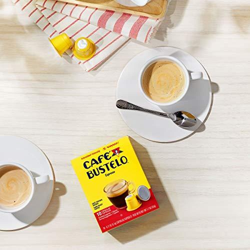 CAFÉ BUSTELO Café Bustelo Espresso Dark Roast Coffee, 10 Count Capsules for Espresso Machines, 11 Intensity (Packaging May Vary)