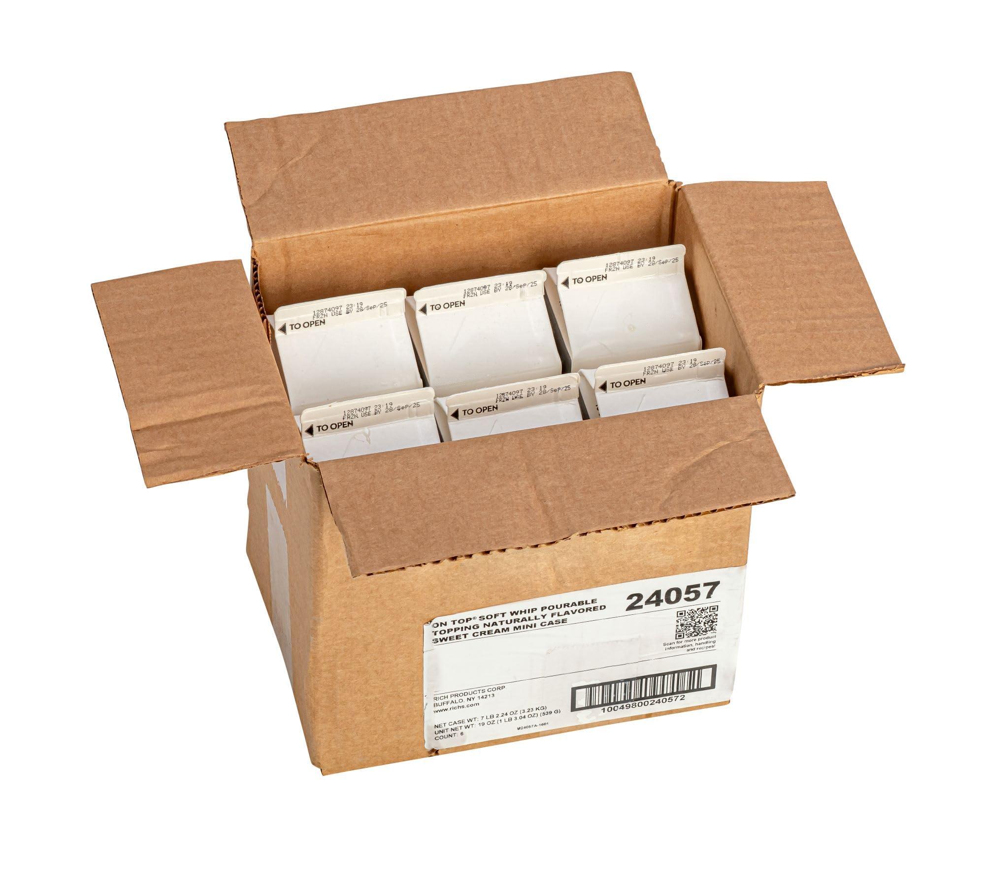 Rich\'s Rich\'s On Top, Soft Whip Topping, Naturally Flavored Sweet Cream, Frozen, 6 Pack, 19 Ounce Cartons