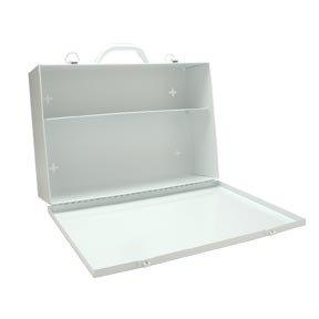 Medique Metal First Aid Kit Industrial Style 2 Shelf Empty with Swing Door Wall-Mountable