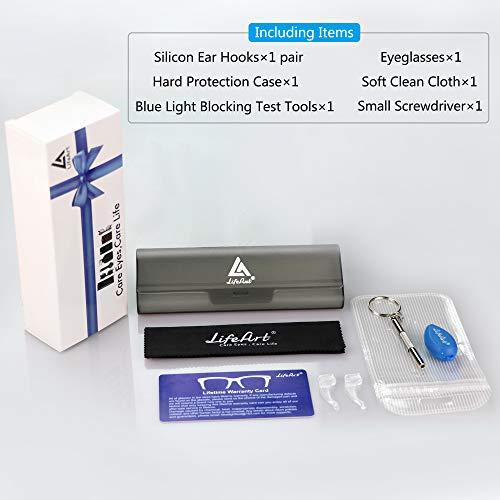 LifeArt LifeArt Blue Light Blocking Glasses, Computer Reading Glasses, Anti Blue Rays, Reduce Eyestrain, Rimless Frame Tinted Lens with diamond, Stylish for Men and Wowen (+4.00 Magnification)