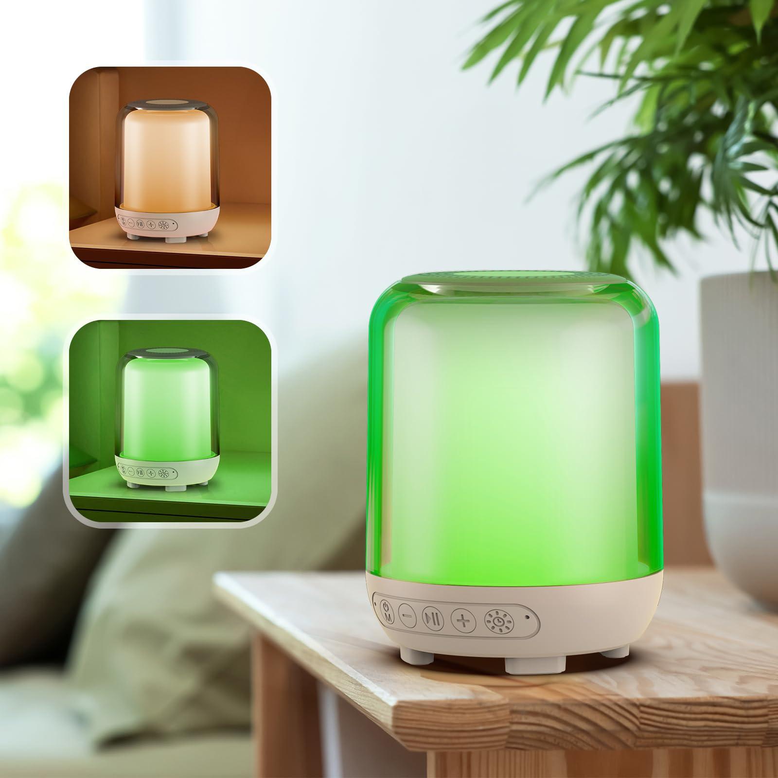 KACILEN KACILEN Green Light Therapy Lamp for Migraine and Anxiety Relief,Regulate Mood and Help with Insomnia Wireless Speaker with White Noise,Timer Function,Brightness Adjustment