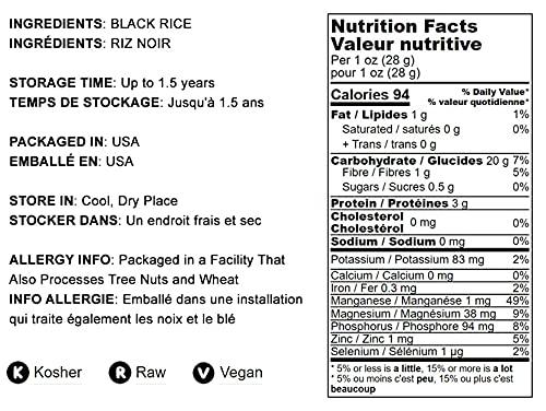 Food to Live Food to Live Black Rice, 3 Pounds Whole Grain, Medium-Grain Rice, Kosher, Vegan, Bulk. Nutty, and Sweet Flavor. Rich in Antioxidants and Dietary Fiber. Great for Stir-Fries, Salads, and Pudding