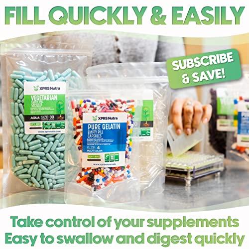 XPRS Nutra XPRS Nutra Size 0 Empty Capsules - 500 Count Empty Gelatin Capsules - Empty Pill Capsules - DIY Capsule Filling - Pure Bovine Pill Capsules Empty Gel Caps (Gold)