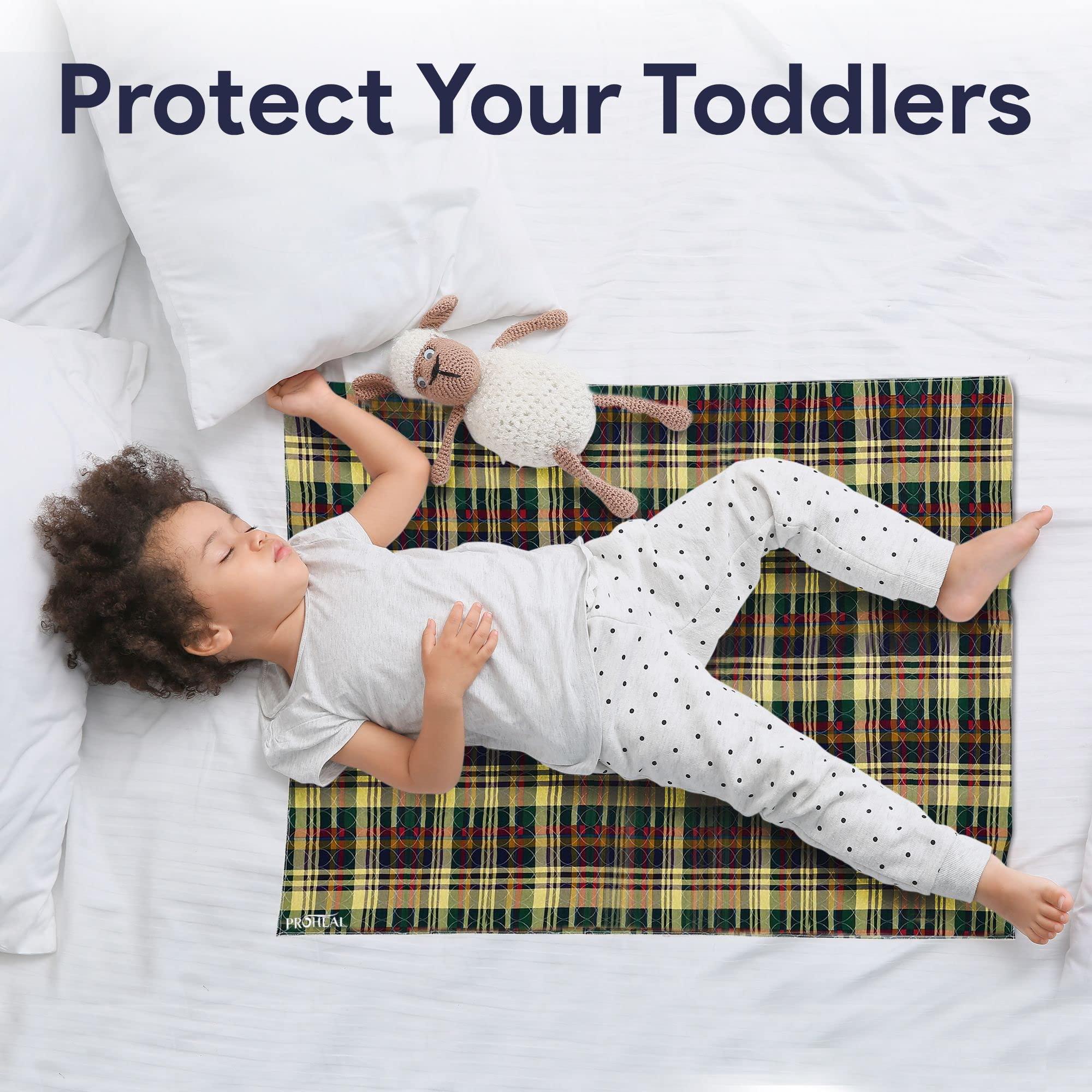 ProHeal Incontinence Bed Pads Washable - Tartan Plaid Waterproof Bed Pads - Soft Leak Proof Chucks - Moderate Absorbent Reusable Pee Pads for Adults - Withstands Extensive Washing - 18" x 24" - 3 Pack