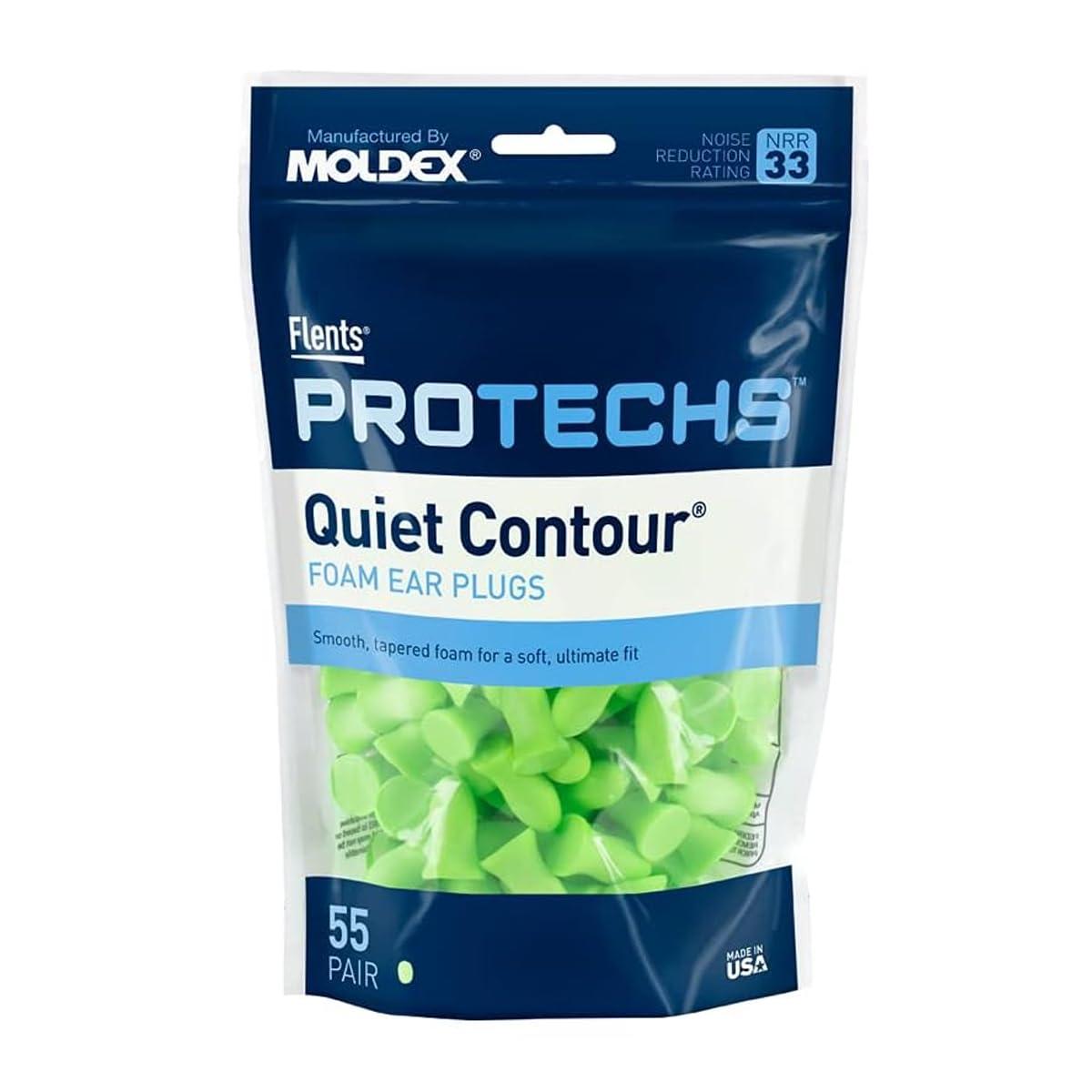 Flents Flents Foam Ear Plugs, 55 Pair for Sleeping, Snoring, Loud Noise, Traveling, Concerts, Construction, & Studying, Contour to Ear, NRR 33, Green, Made in the USA