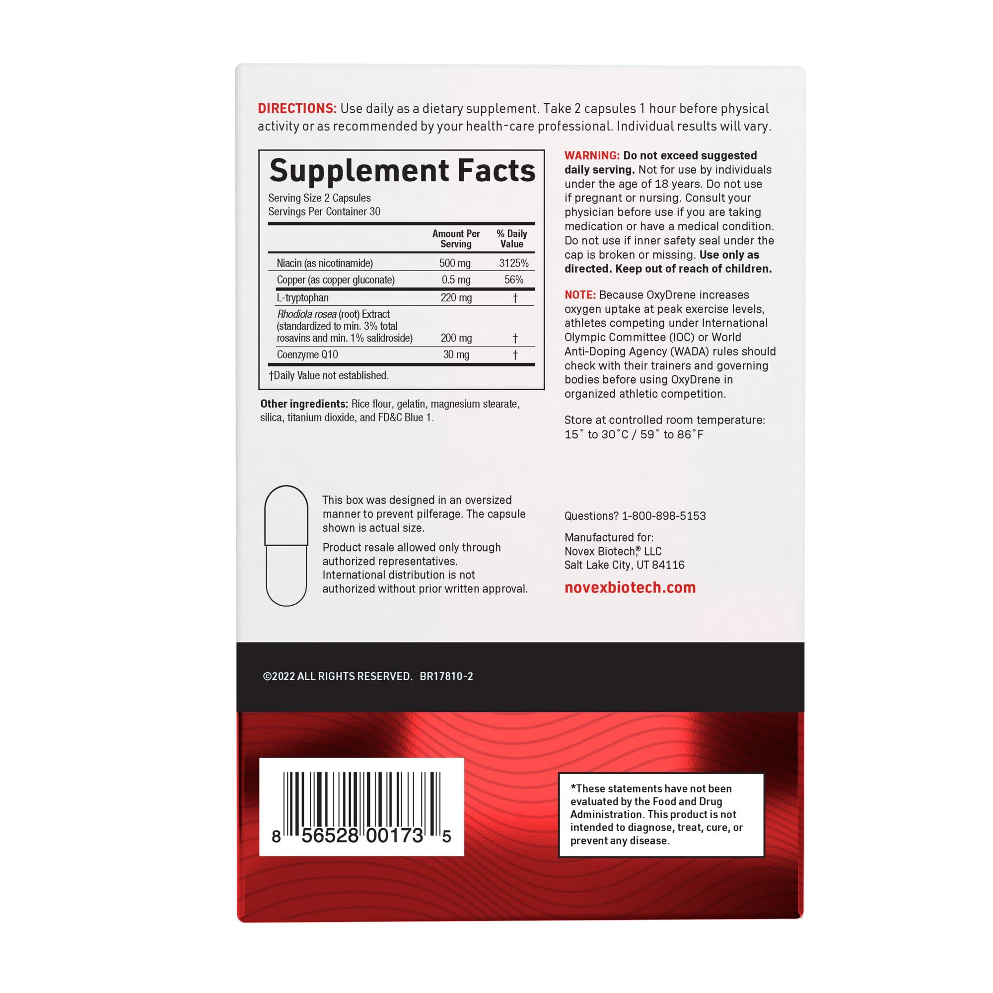 Novex Biotech Novex Biotech Oxydrene NAD+ Enhancer - Natural Supplement Promoting Metabolism and Cardiovascular Support for Men and Women - (60 Capsules)