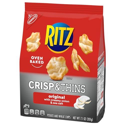 Ritz RITZ Crisp and Thins Original with Creamy Onion and Sea Salt Chips, 7.1 oz
