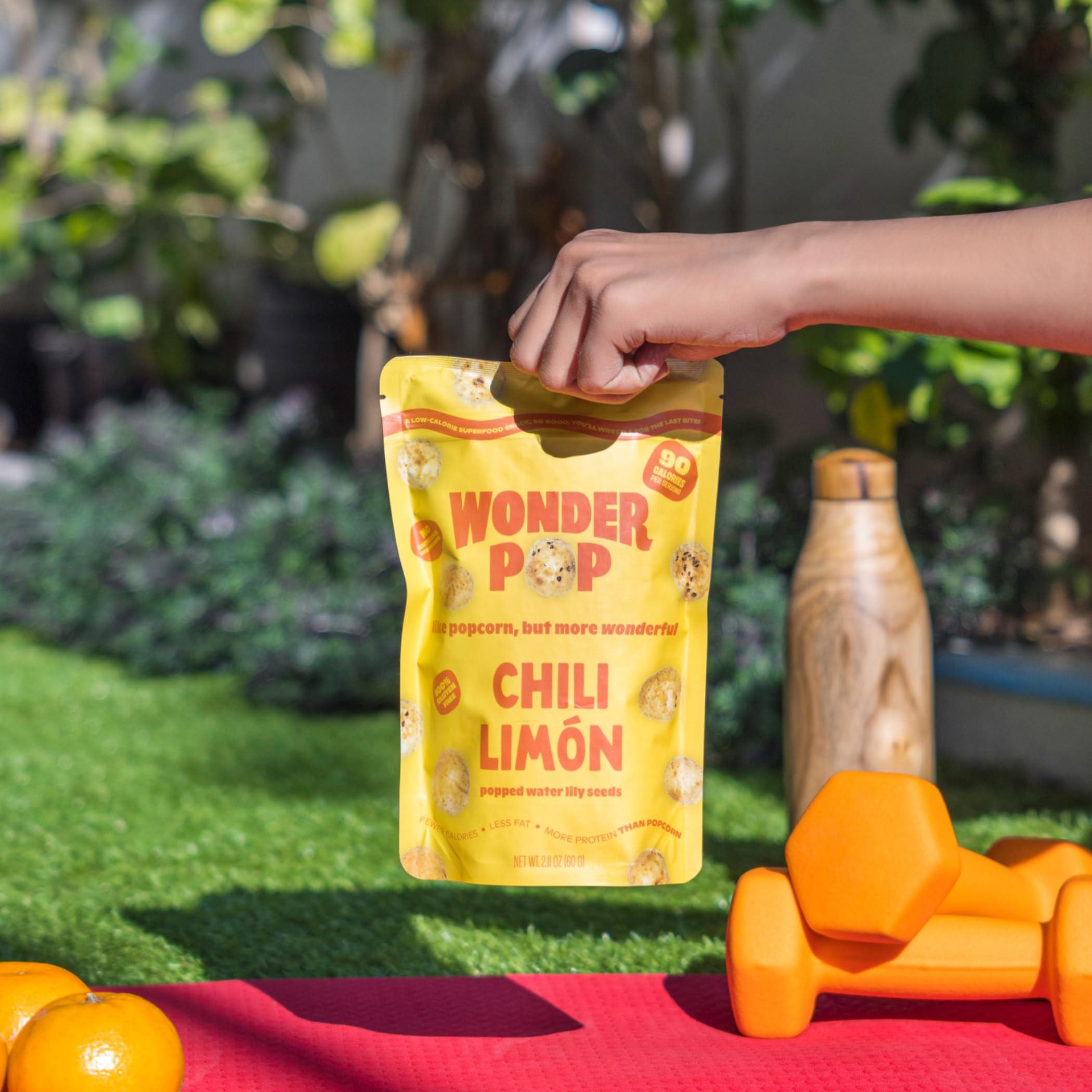 WonderPop WonderPop Popped Water Lily Seeds - | Low-Calorie Superfood Snack| Gluten Free, Nut Free| 2.11 oz (4 Pack) (chili limon)