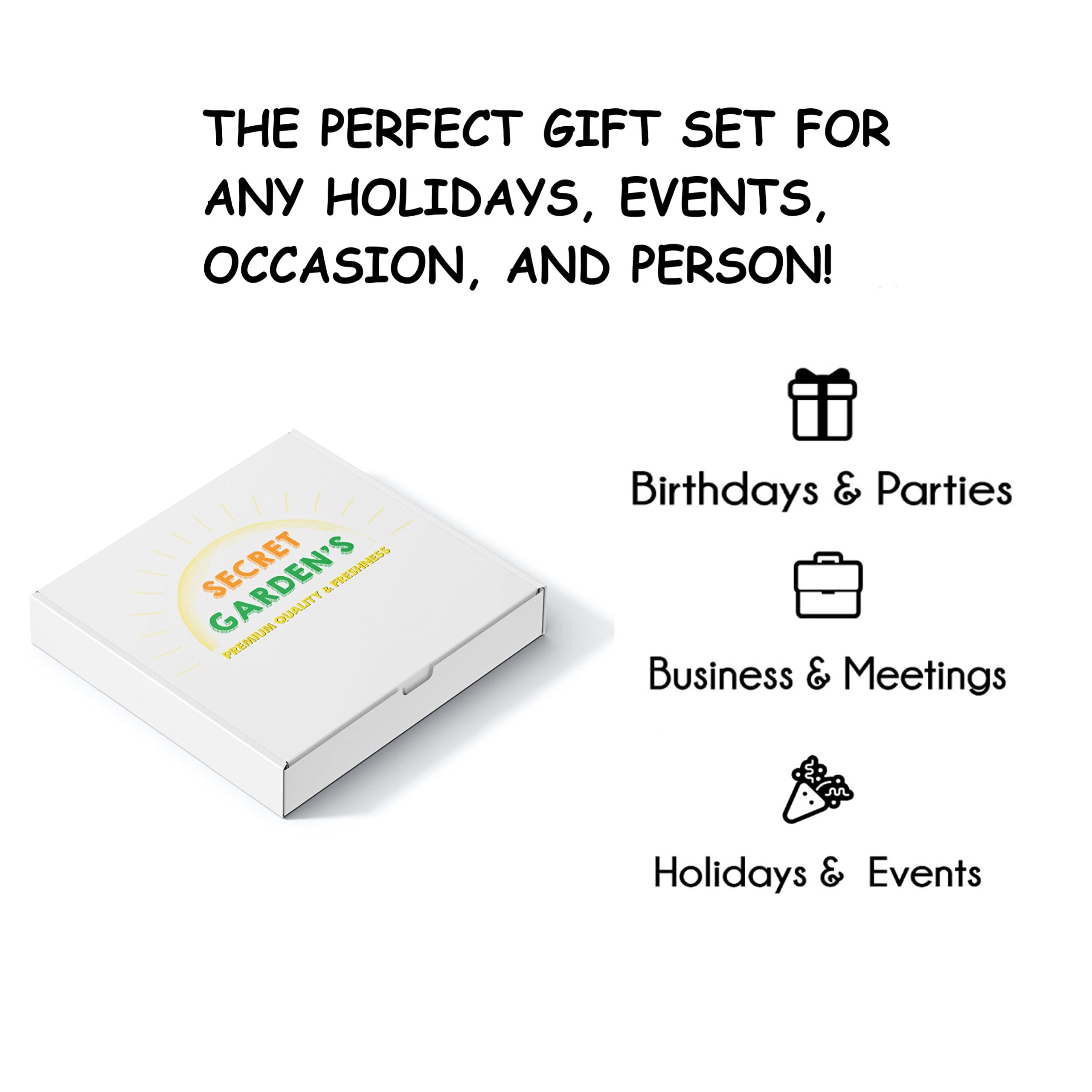 Secret Garden\'s Monogrammed Gift Basket, Mixed Nuts Gift in Reusable Wooden Tray, Business Present, Gourmet Assortment Tray, Birthday Gift for Mom, Sympathy, Mom, Dad, Variety Snacks Box, Husband