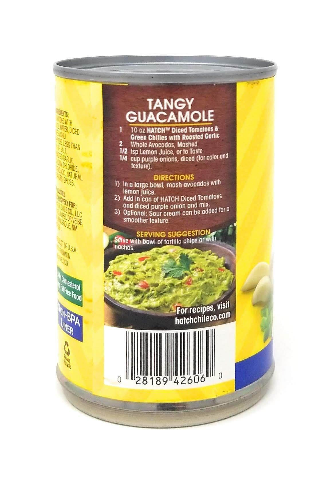 Hatch Chile Company Hatch Diced MEDIUM Tomatoes and Green Chiles with Roasted Garlic 10oz 2-Pack