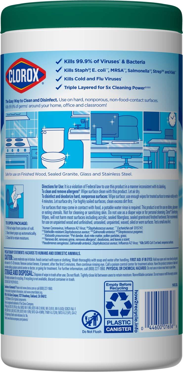 Clorox Clorox Disinfecting Wipes, Bleach Free Cleaning Wipes, Fresh Scent, 75 Count (Package May Vary)