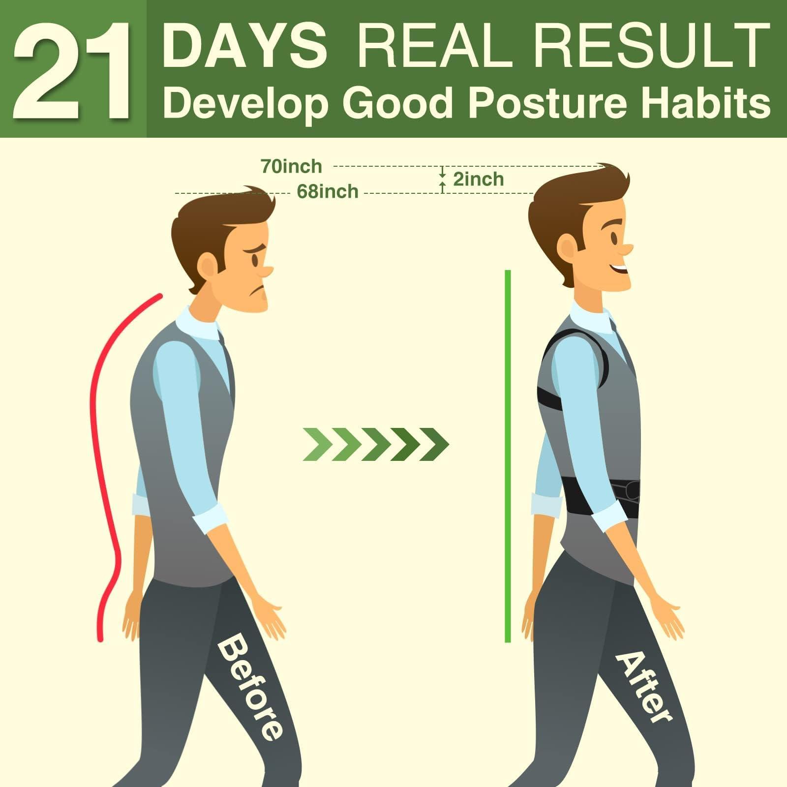 Mazhonqi Mazhonqi Posture Corrector Back Support for Hunched Back, Kyphosis and Vertebral Compression Fracture Men and Women (Large)