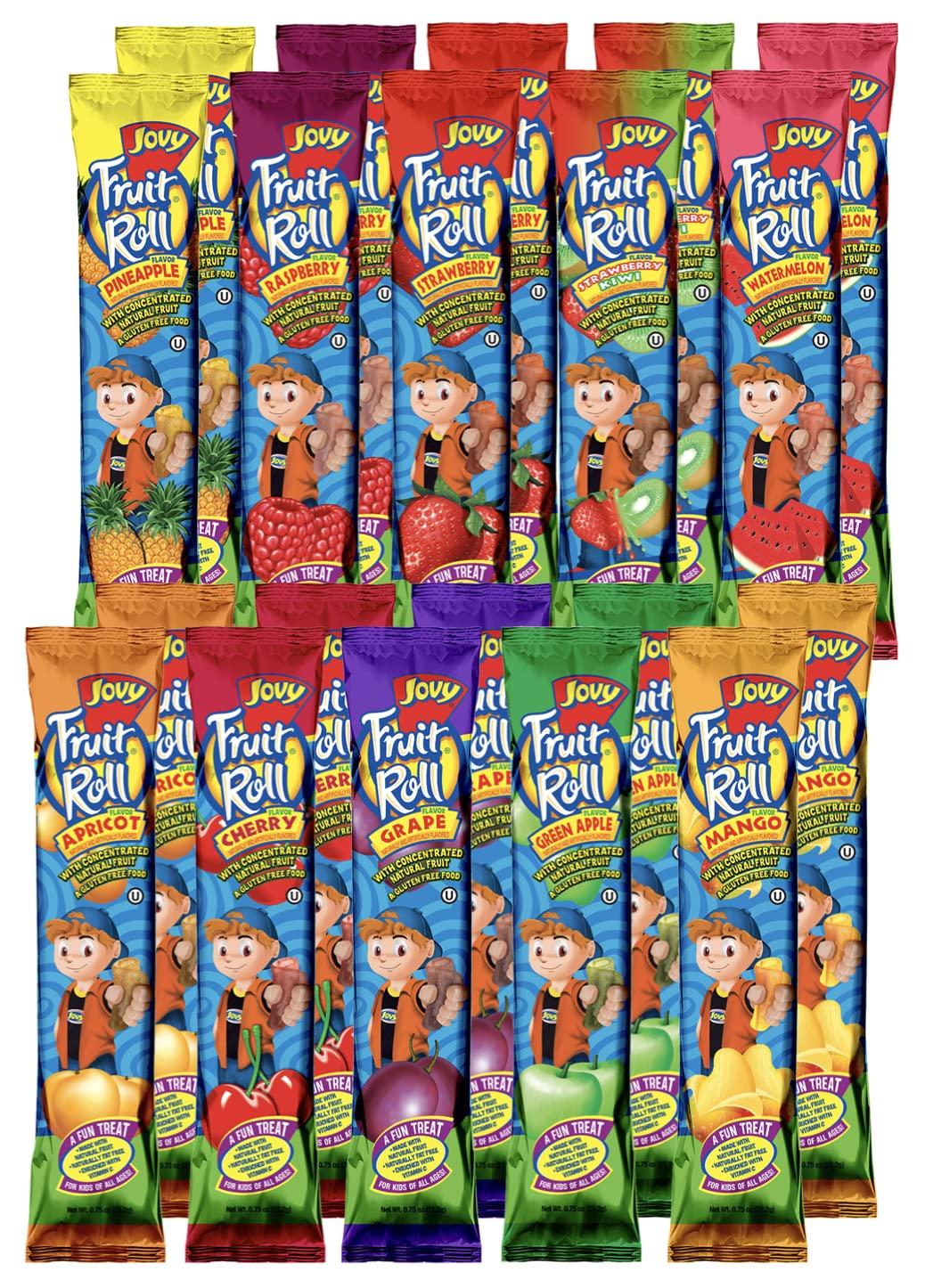 COMBO BREAKER JOVY FRUIT ROLL Variety Pack 10 Flavors - Healthy Snack Made with Natural Fruit, Fat Free, Gluten Free, Enriched with Vitamin C |20 Count, 0.75 oz each