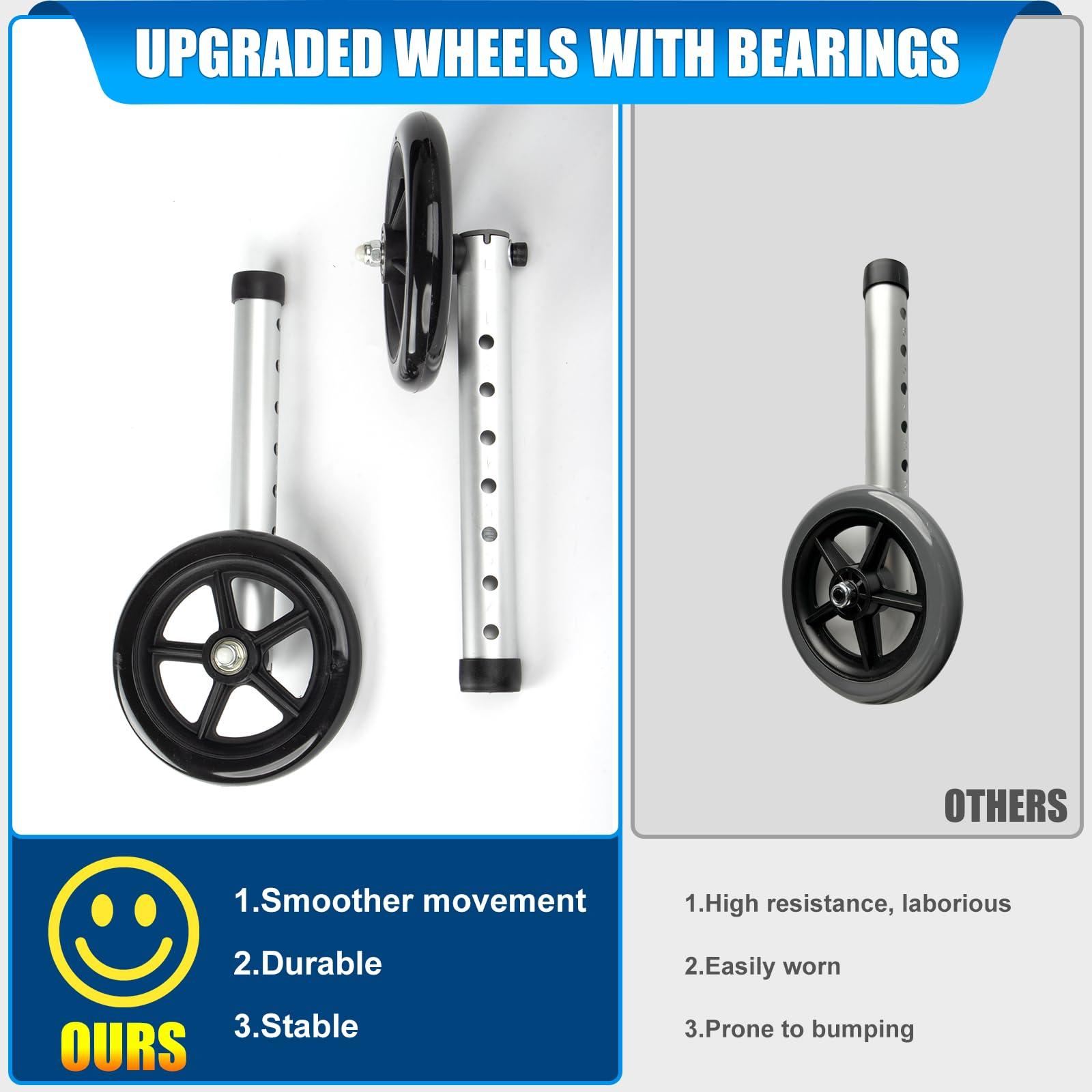 EasyVibe Foldable Stand IP Walker with Armrest Pad - Height Adjustable Aluminum Walkers, Standard Walker for Seniors, Elderly, Handicap, Platform Walker with Arm Support, Standing Upright Walker, Silver