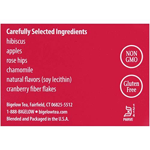 Bigelow Tea BigelowCranberry Apple Herbal Tea Bags 28-Count Boxes (Pack of 6) Cranberry Apple Hibiscus Flavored Herbal Tea Bags All Natural Non-GMO