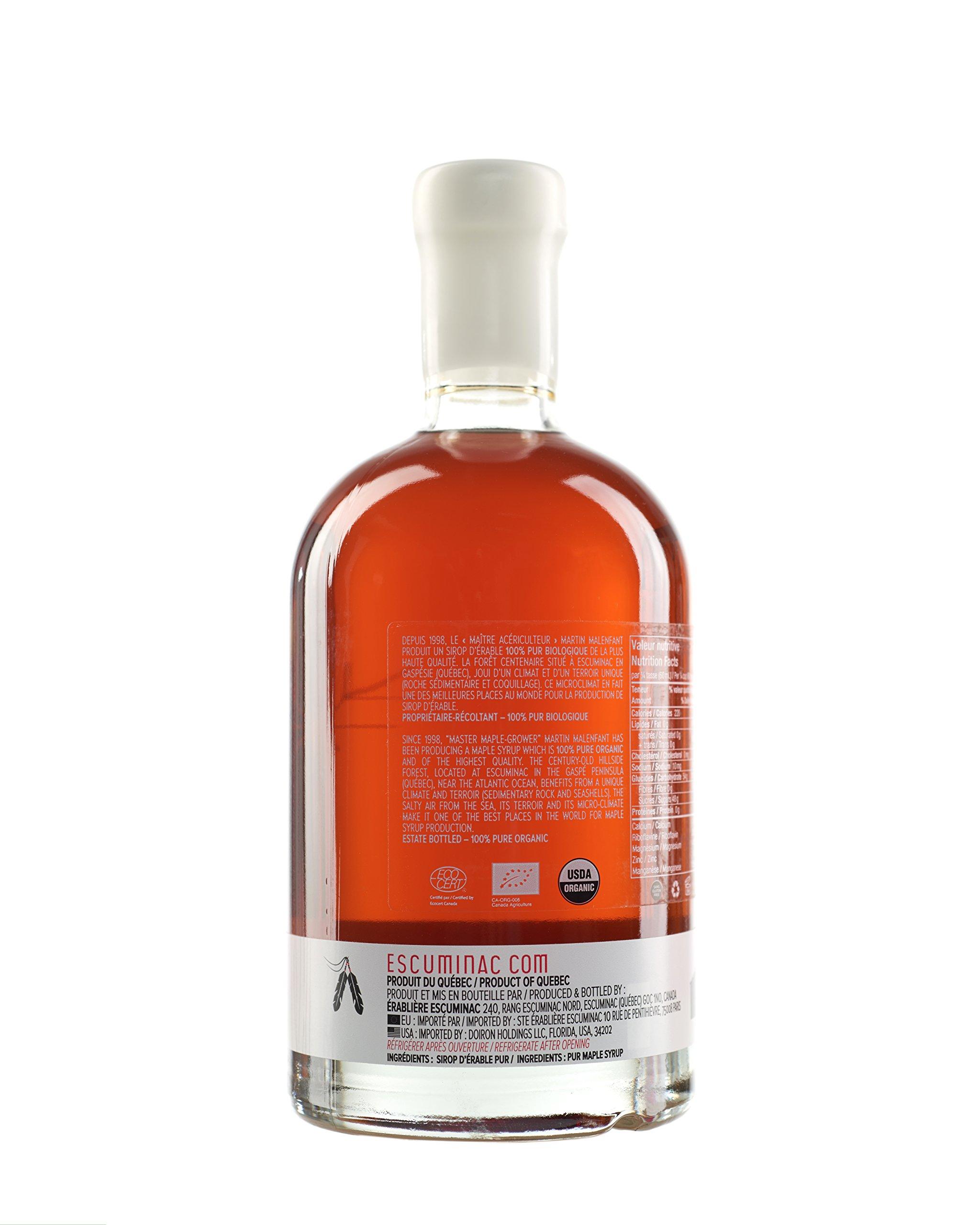 Escuminac Escuminac Canadian Maple Syrup, 16.9 Fl Oz Glass Bottle & Gift Box. Extra Rare, Amber Rich Taste. 100% Pure & Organic. Gourmet Gift.