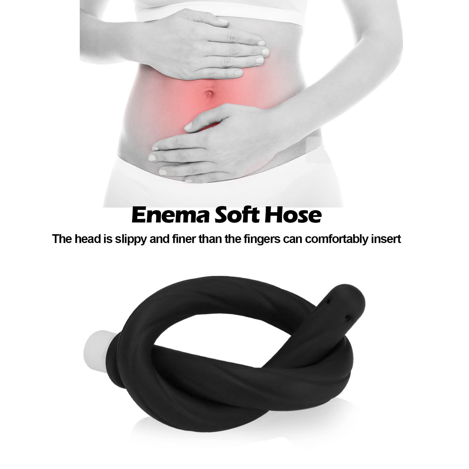 JIELUO Shower Enema Douche Nozzles for Men and Women, 4 Holes Water Spray Comfortable Silicone Nozzles Enema Attachment, Reusable Shower Enema Hose