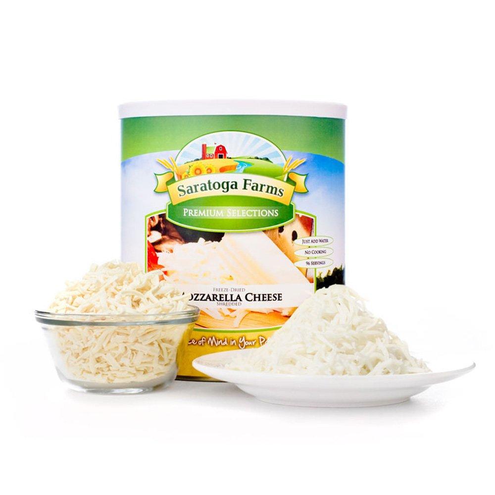Saratoga Farms Saratoga Farms Freeze-Dried Mozzarella Cheese, Freeze-Dried Emergency Food Supply with a 20-to-30-Year Shelf Life, 99 Total Servings, 1 Pack