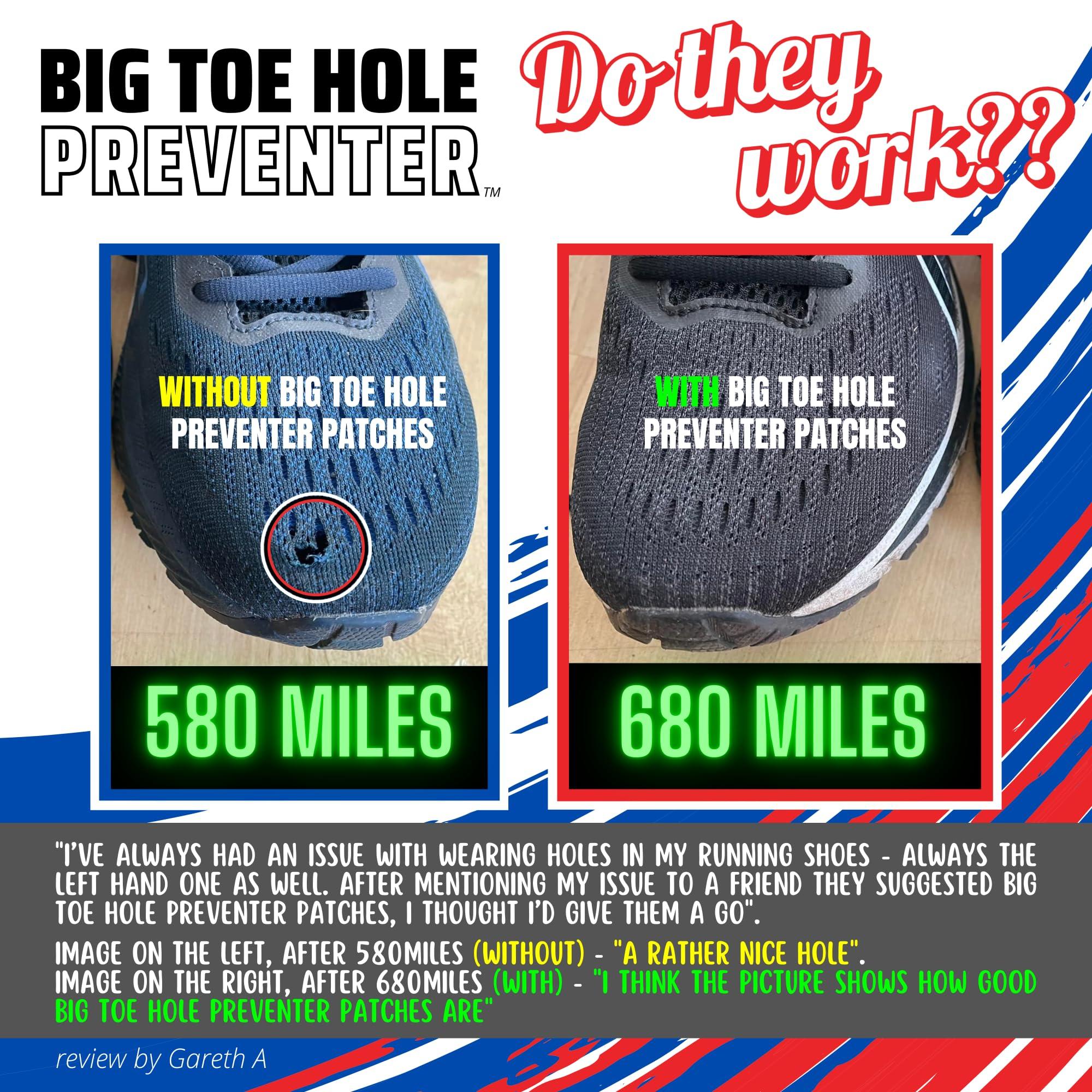 Trainer Armour Trainer Armour - Big Toe Hole Preventer, self-Adhesive Patches with a Clever applicator. Shoe Toe Burst Toe Box Blowout Prevention Insert, Toe Hole Area Repair Patch. for Running Shoes and Sneakers.