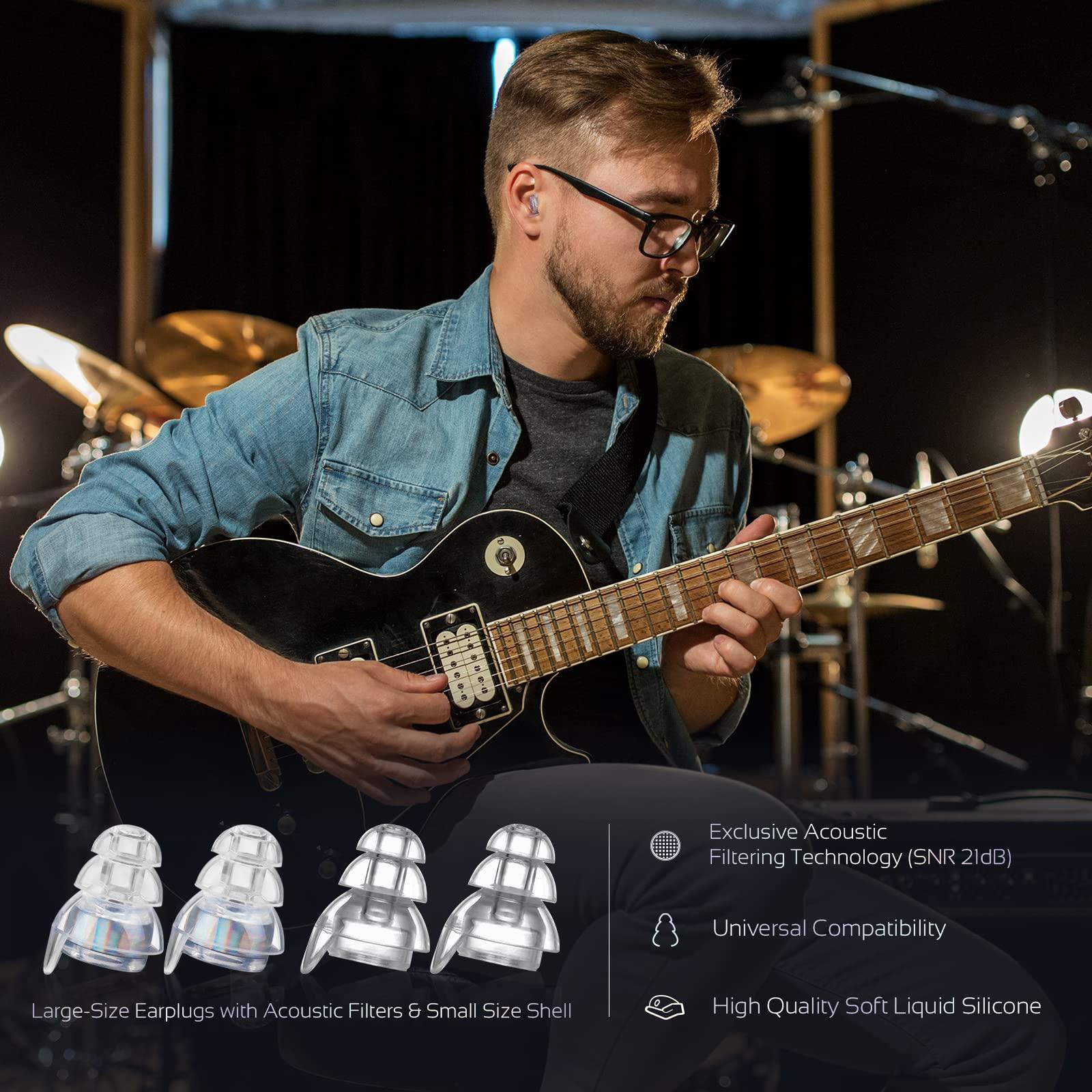 Mumba High Fidelity Concert Earplugs, Reusable Musicians Ear Plugs, 24dB Advanced Filter Technology Ear Protection for Music Festivals, DJs, Musicians