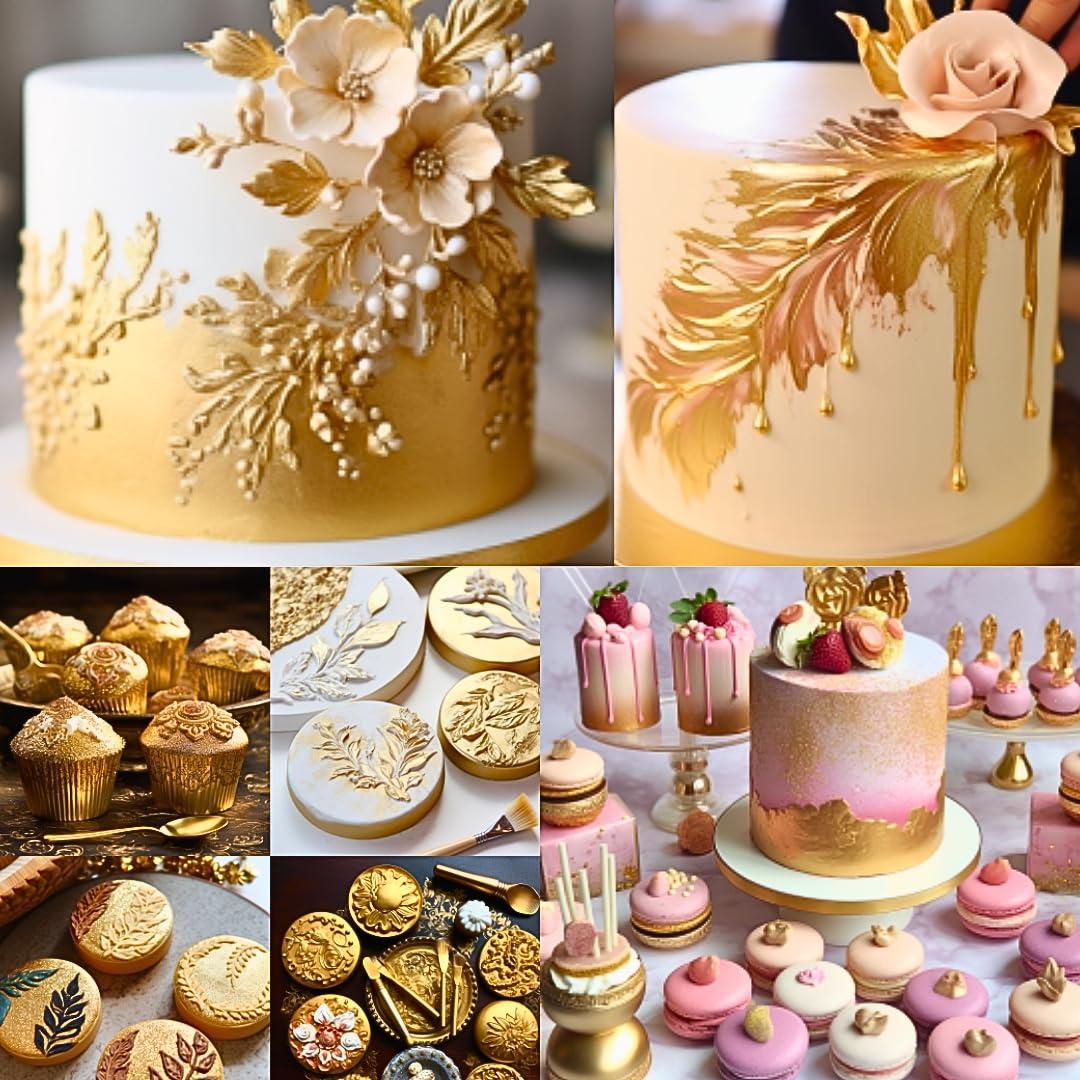 DAZZLE DUST BULK-(15g) Edible Gold Dust, Edible Glitter for cocktails Gold Luster Dust, Gold Edible Glitter For Drinks, Cakes, Edible Gold Paint, Edible Glitter For Cakes,100% Food Safe.