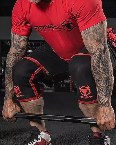 Iron Bull Strength Iron Bull Strength Knee Sleeves for Powerlifting (7mm) - Weightlifting Knee Compression Sleeve for Squats - Knee Brace Support for Gym, Workout, Fitness (Small)