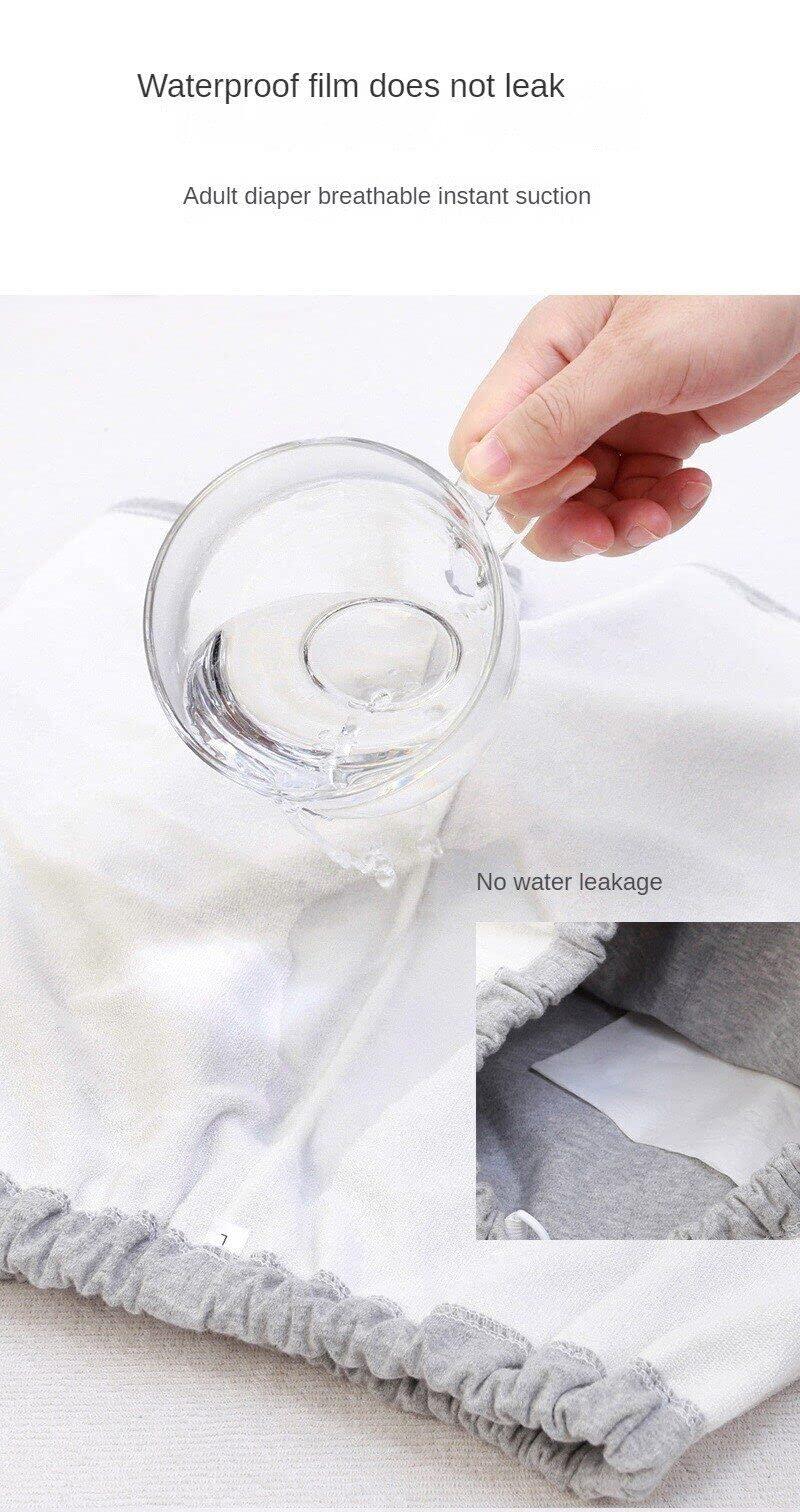 Generic Adult Incontinence Underwear for Bedwetting, Three Layers Waterproof Pants for Men and Women, Breathable and Washable Urinary Leakage Protection Pants for Elderly (Full Pants,XL)