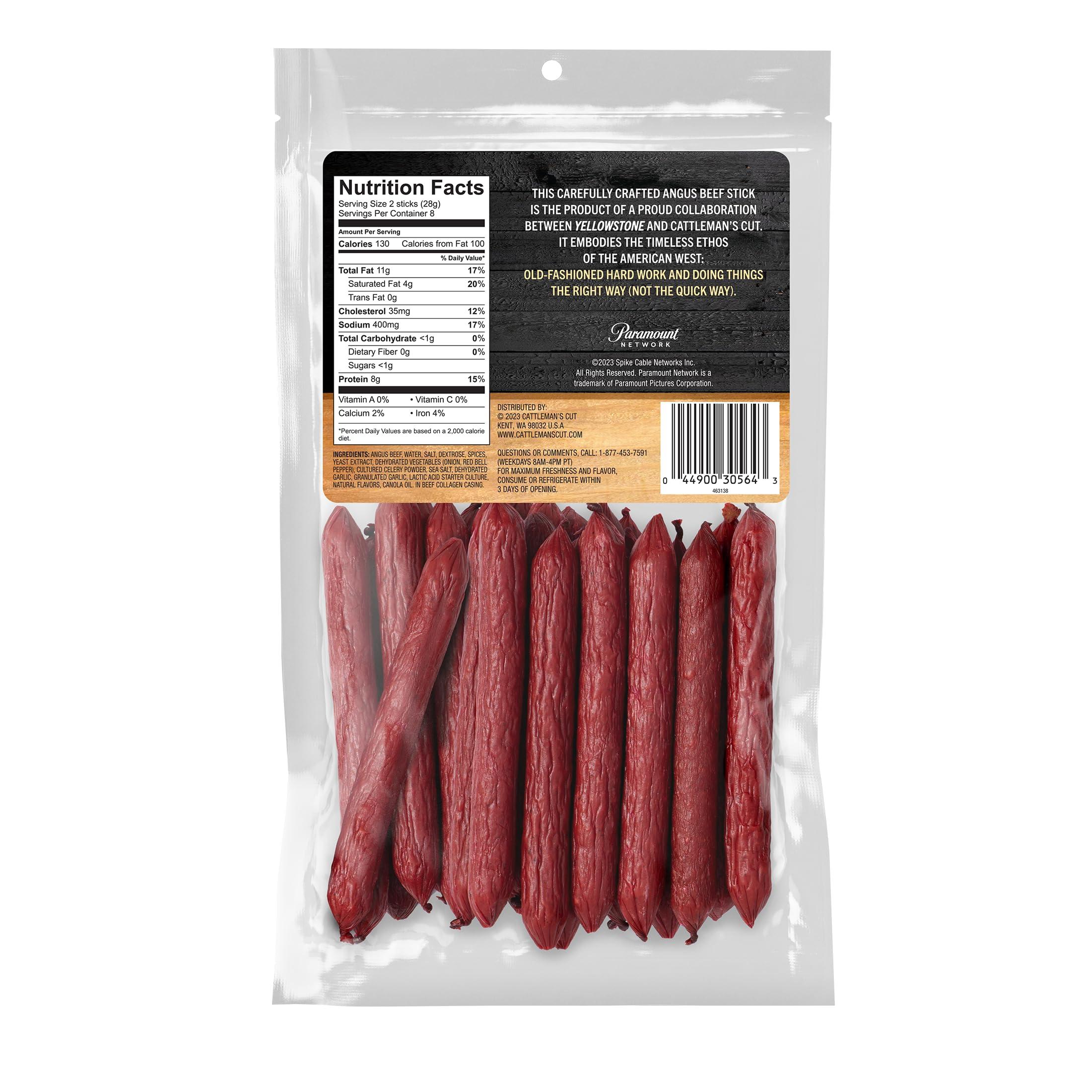 CATTLEMAN\'S CUT Yellowstone by Cattleman\'s Cut Angus Beef Sticks, 8 Ounce