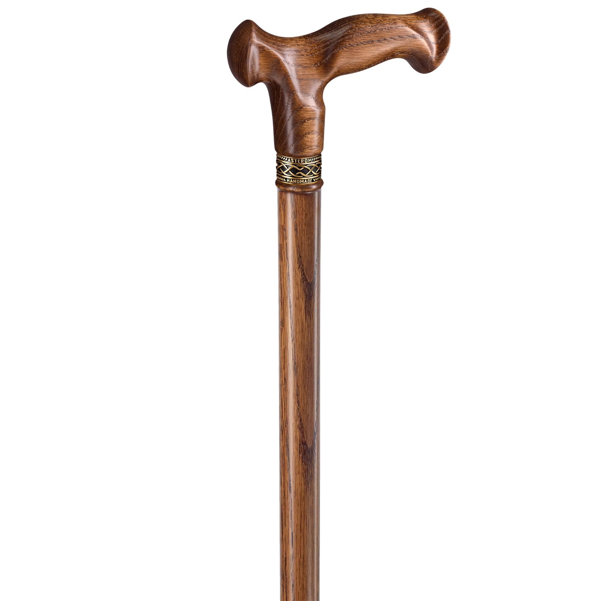 Asterom Asterom Walking Cane - Handmade, Ergonomic, Wooden Canes for Men & Women - Unique Wood Walking Sticks for Seniors (Caramel, 38 Inches)