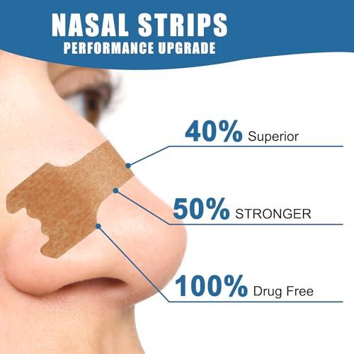 tyelason Tyelason Nasal Strips - 120 Count Nasal Strips for Snoring, Extra Strength Tan Nasal Breathing Strips to Improve Sleep, Instant Nasal Congestion Relief Caused by Colds & Allergies