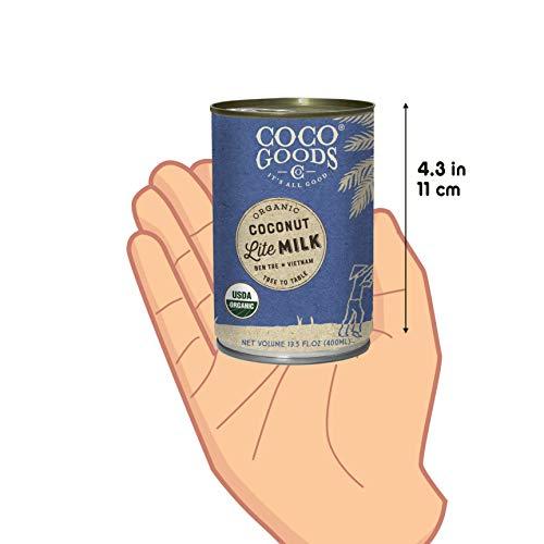 COCOGOODSCO CocoGoodsCo Vietnam Single-Origin Organic Coconut Milk Lite/Light/Low-fat 13.5 fl. oz - Gluten-free, Non-GMO, Vegan, & Dairy-free (Pack of 6)