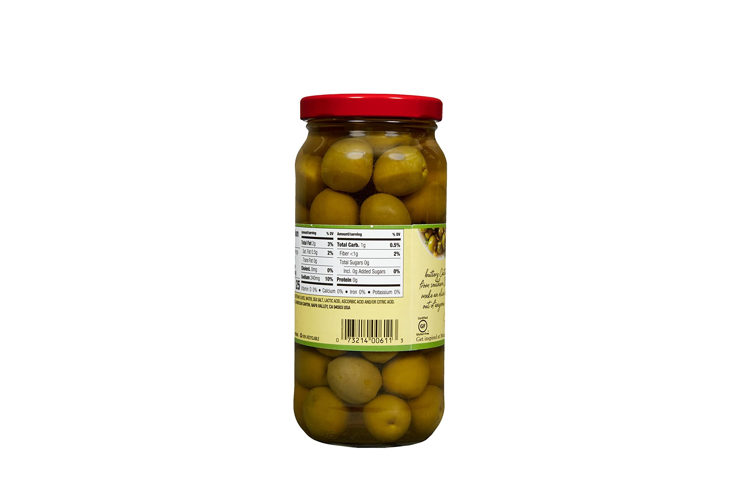 Mezzetta Mezzetta Whole Italian Castelvetrano Olives | Non-GMO, Gluten Free, Keto| 10 Ounce Drained Weight Jar (Pack of 2)