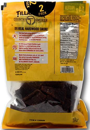 Tillamook TillaMook Original Beef Jerky Country Smoker Zero Sugar 14 GR Protein Zero Carb Gluten Free No MSG (12 OZ ( 2 pack of 6 OZ))