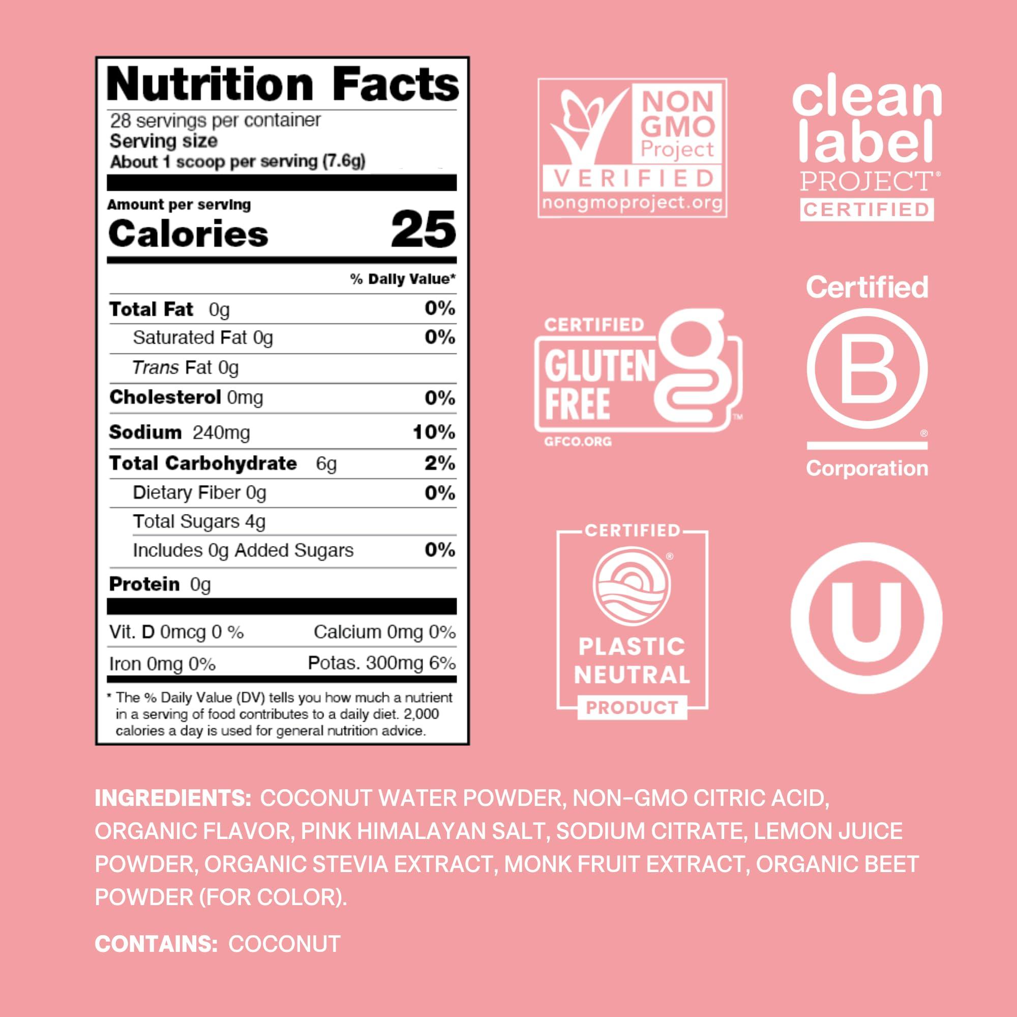 Cure Hydration Cure Hydration | Plant-Based Electrolyte Drink Mix | No Added Sugar | FSA & HSA | Dehydration Relief Powder Made with Coconut Water | Non-GMO | Vegan | 28 Servings Jar - Strawberry Kiwi