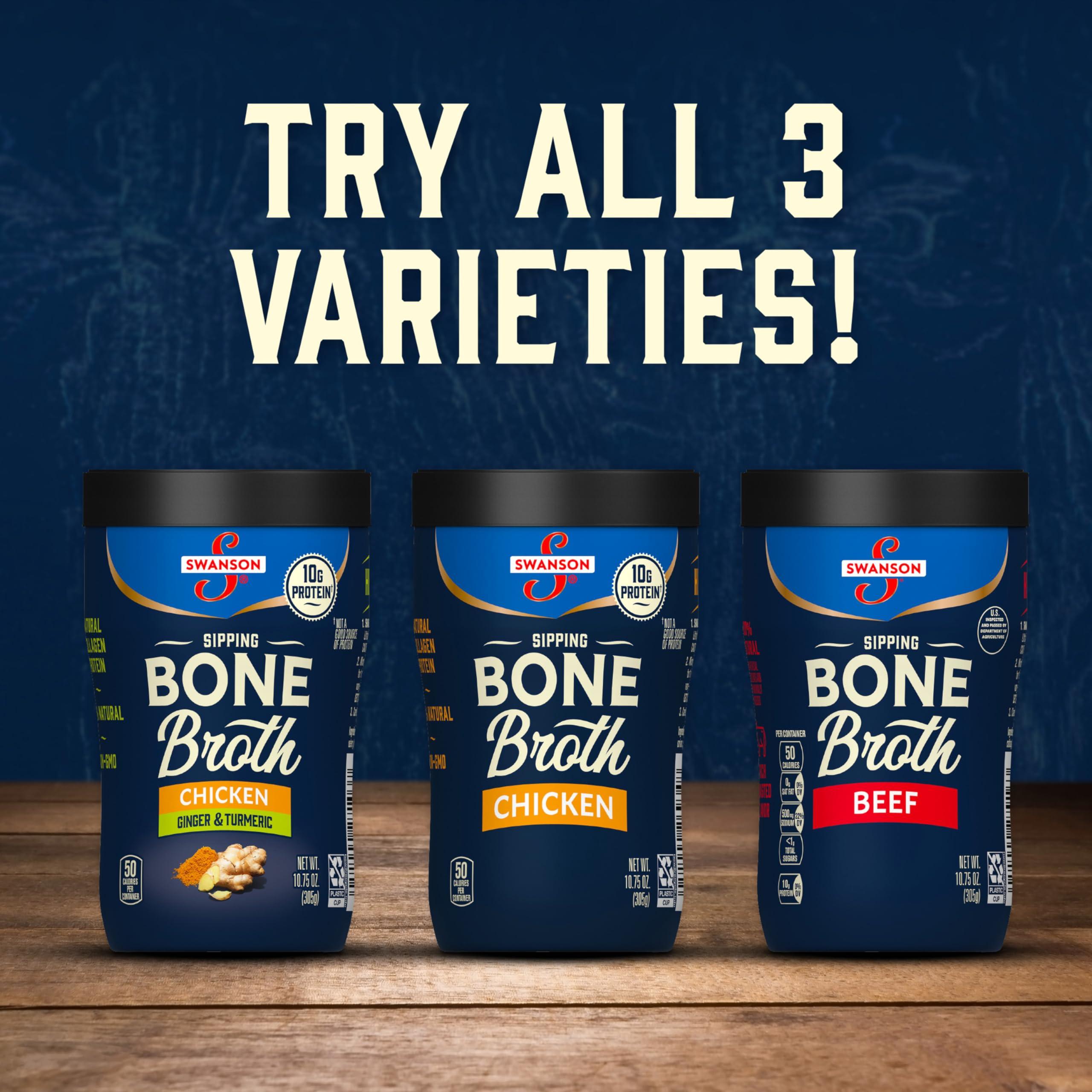 Swanson Swanson Sipping Bone Broth, Beef Bone Broth, 10.75 OZ Cup