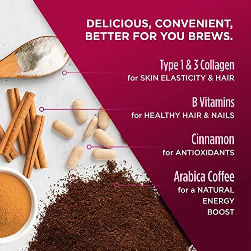 VitaCup VitaCup Beauty Collagen Coffee Pods for Hair, Skin & Nails, with Biotin & Folate, Medium Dark Roast, Keto Friendly, Recyclable Single Serve Pod Compatible with Keurig K-Cup Brewers,16 Ct