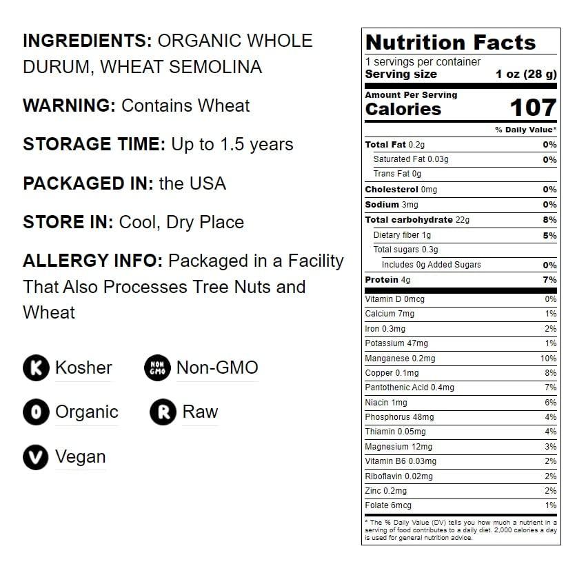 Food to Live Food to Live - Organic Whole Wheat Couscous, 25 Pounds Non-GMO, Kosher, Raw, Vegan, Bulk