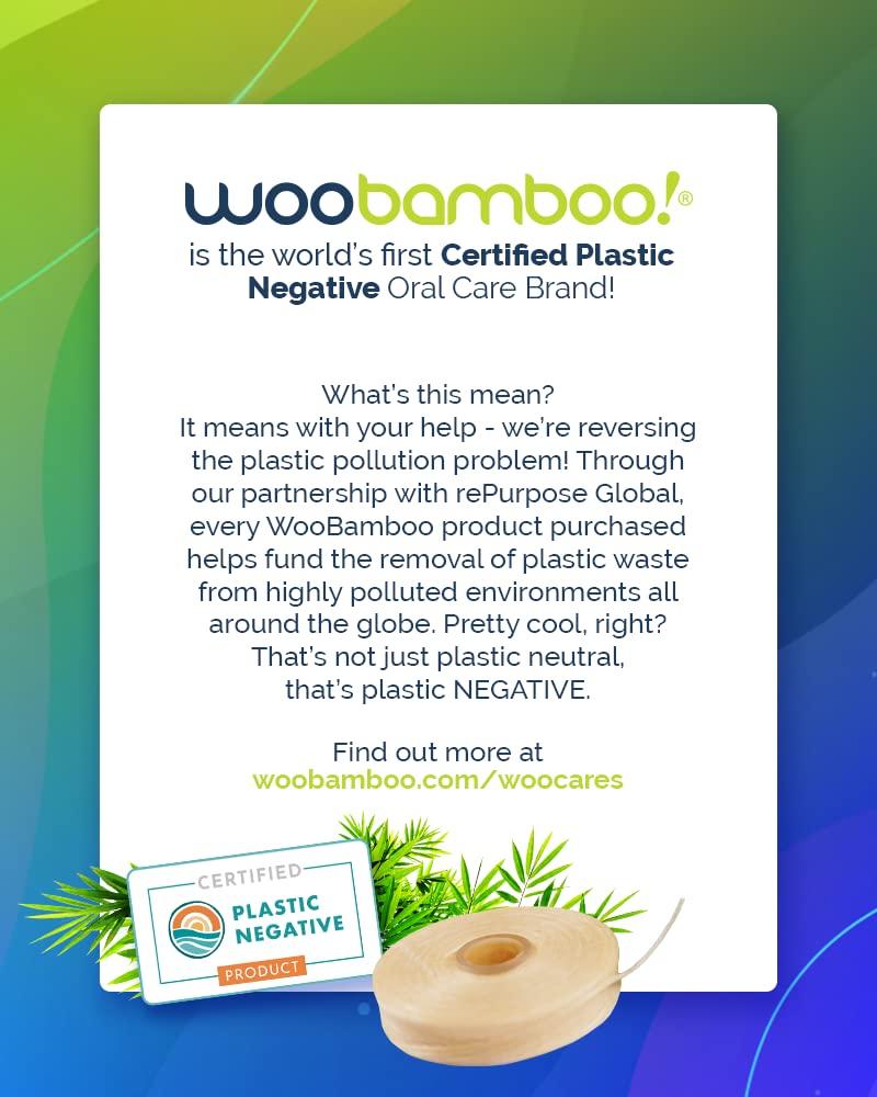 Woobamboo WooBamboo! All Natural Silk Dental Floss, Zero Waste, 66 feet of Mint-Flavored Floss, Biodegradable (Pack of 2)