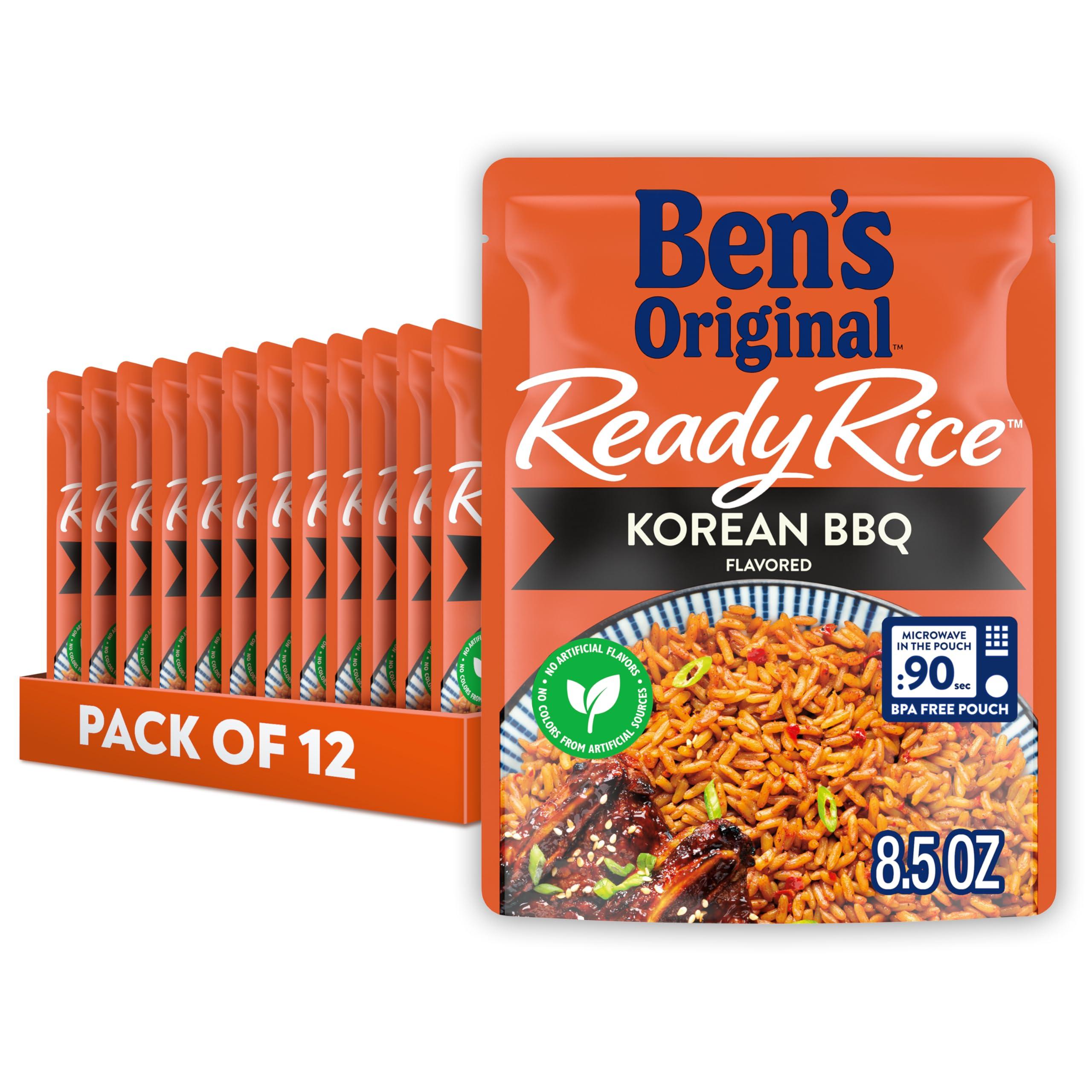 BEN'S ORIGINAL BEN'S ORIGINAL Ready Rice Korean BBQ Flavored Rice, Easy Dinner Side, 8.5 OZ Pouch (Pack of 12)