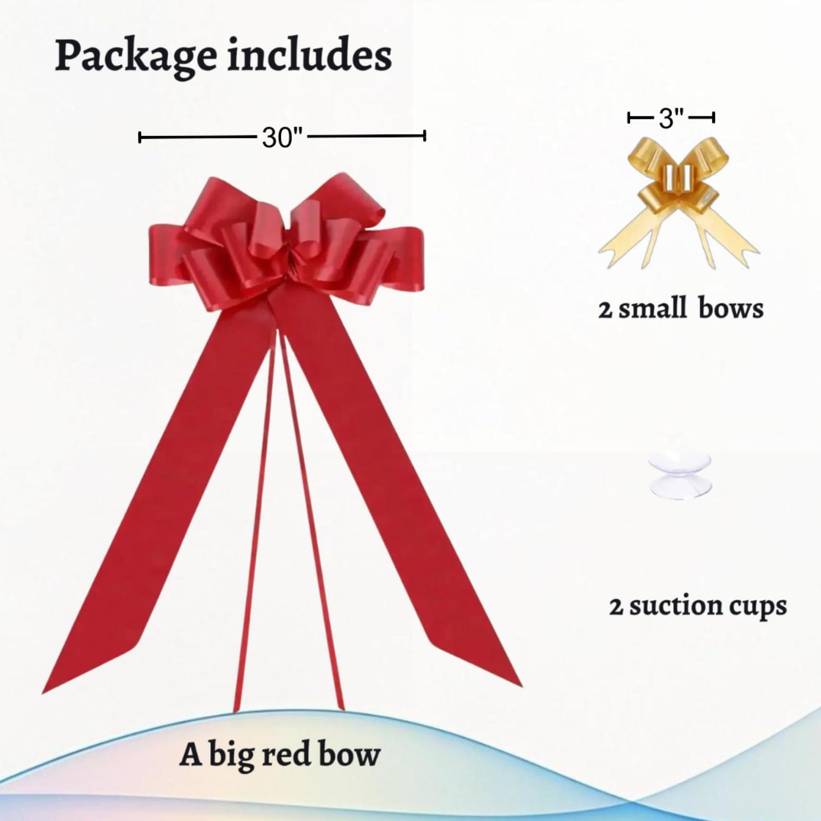 Pinkell Big Car Bow, Big Red Bow, Giant Car Bow, Large Bow, 30 Inch Bow for Large Present Decoration.