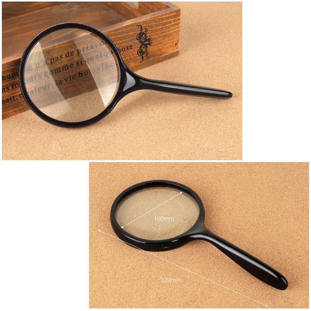 LUSTAR 10x Handheld Magnifying Glass Magnifier for Children and The Elderly for Reading Scientific Observation Daily Life
