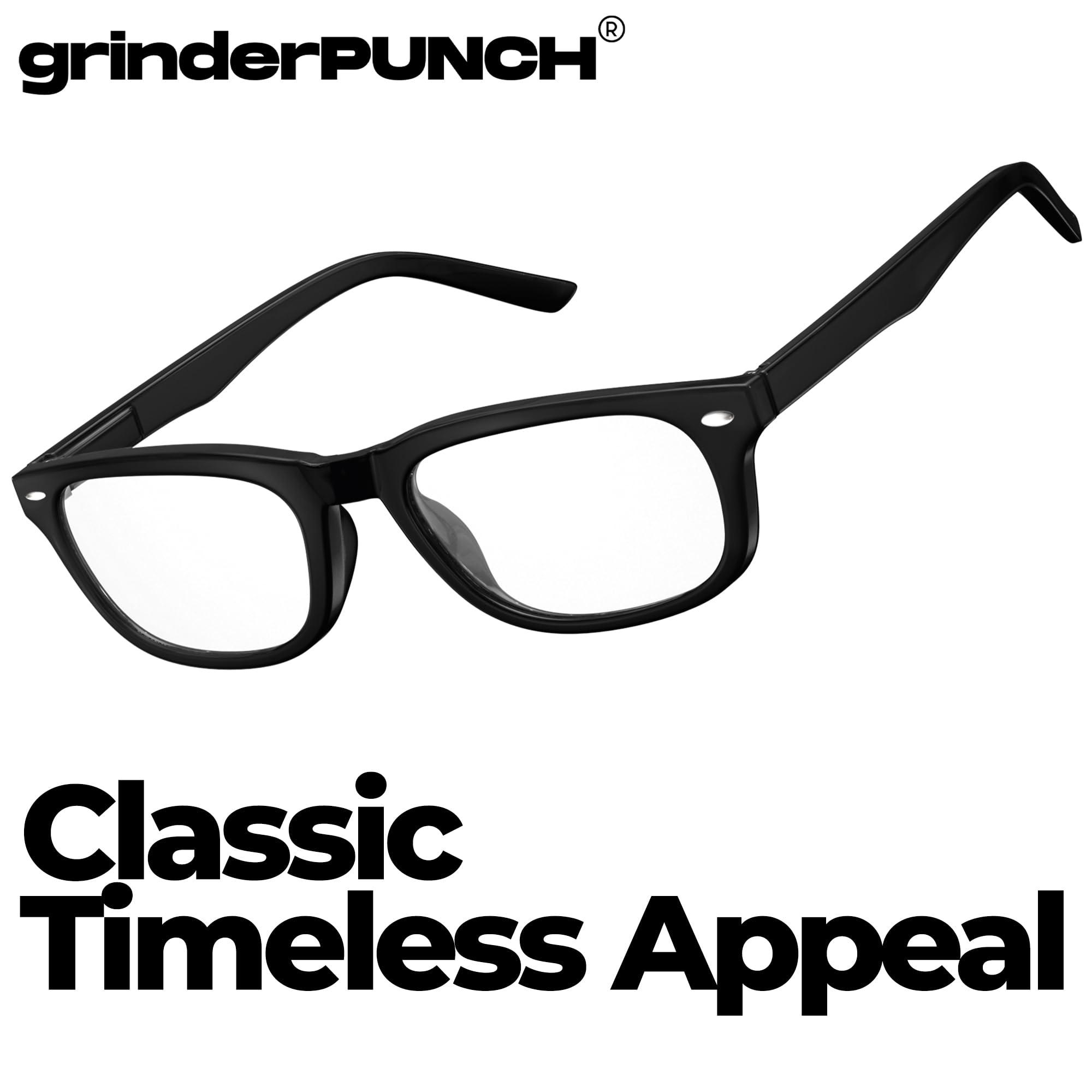 grinderPUNCH grinderPUNCH High Magnification Power Readers Slim Reading Glasses 4.00-6.00 Black/4.50