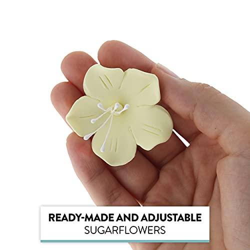 Global Sugar Art Global Sugar Art Fruit Blossom Sugar Cake Flowers, Yellow, Large, 18 Count by Chef Alan Tetreault