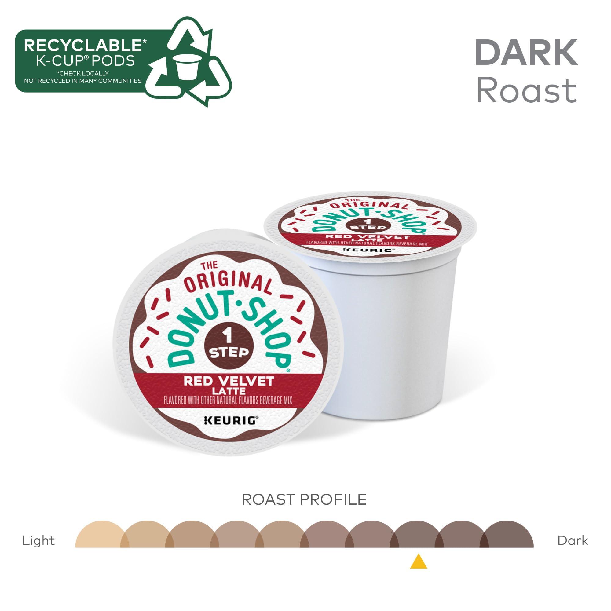 The Original Donut Shop The Original Donut Shop One-Step Red Velvet Latte, Keurig Single Serve K-Cup Pods, 20 Count