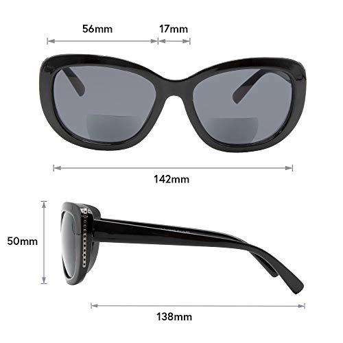 VITENZI VITENZI Sunglasses with Readers for Women, Reader Sunglass with Bifocals, Vintage Tinted Reading Sun Glasses, Venice in Black