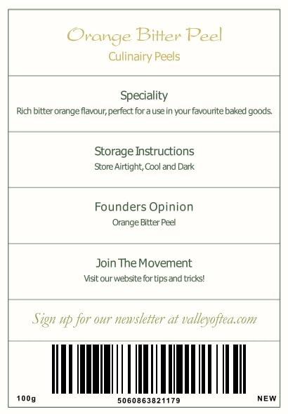 Valley of Tea Bitter Orange Peel Organic Zest - Orange Bitters Orange Zest For Baking Dry Orange Peel Dried Zest Dehydrated Oranges Dried Orange Peel Dried Bitter Orange Dried Orange Peel Bitter 100g