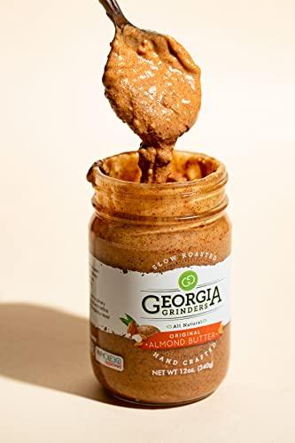 NaturAlmond Georgia Grinders Original Almond Butter 12oz (6ct) Crunchy Gourmet Spread, Whole30 Approved, Keto, Vegan Friendly, Kosher, Non-GMO, No added oils