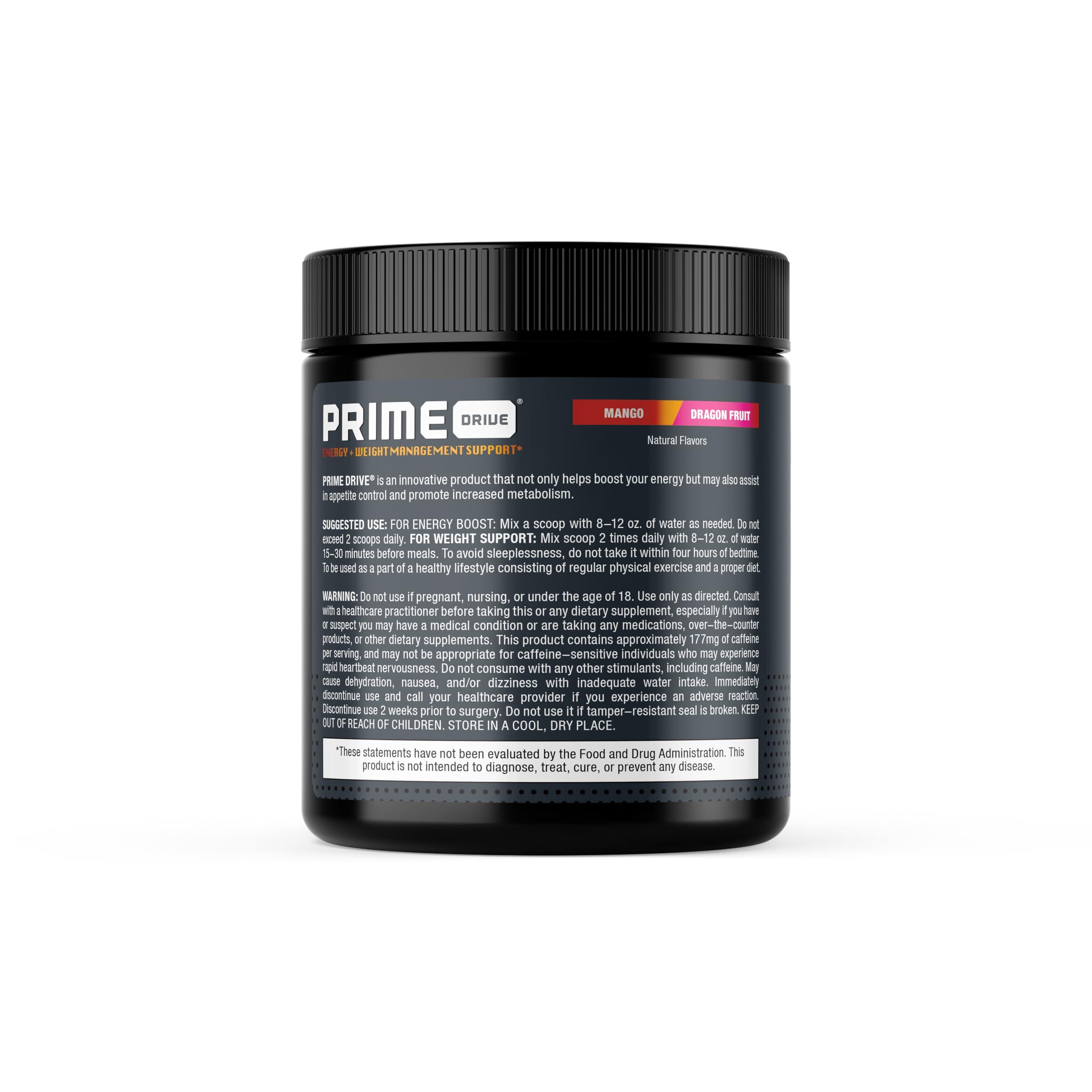 Prime Drive Prime Drive Energy Mango Dragonfruit Pre Workout Energy Drink Powder, Provides Extreme Energy, Focus and Intensity, Boosts Metabolism (30 Servings)…