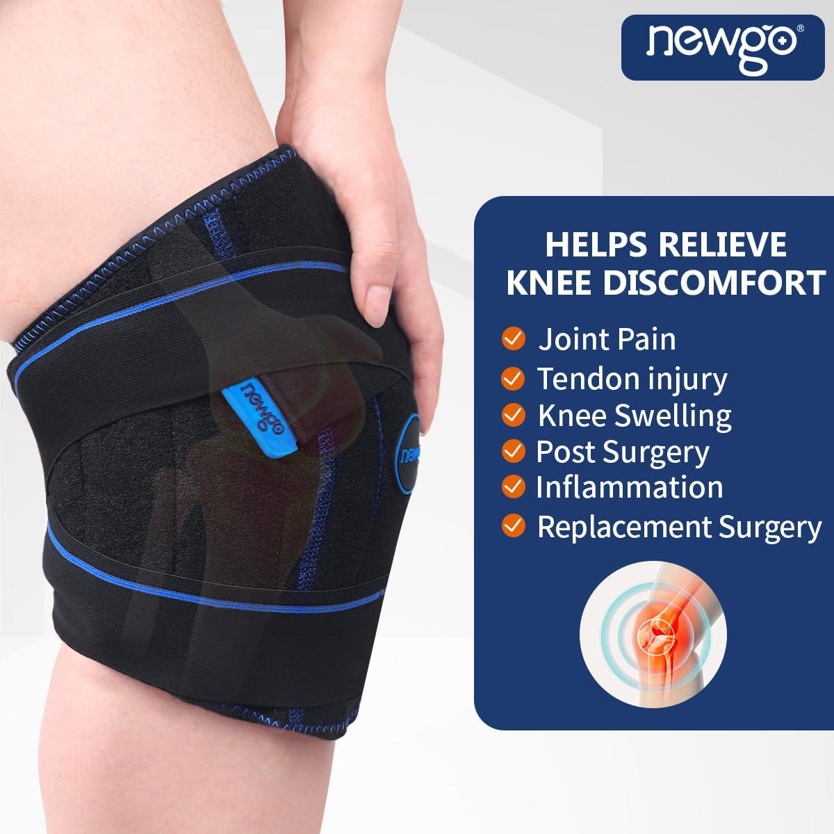 NEWGO NEWGO Ice Pack for Knee After Knee Replacement Surgery, Long Lasting Coldness Knee Ice Pack Wrap with Ice Cubes for Knee Injuries Swelling, Knee Surgery, Sports Injuries