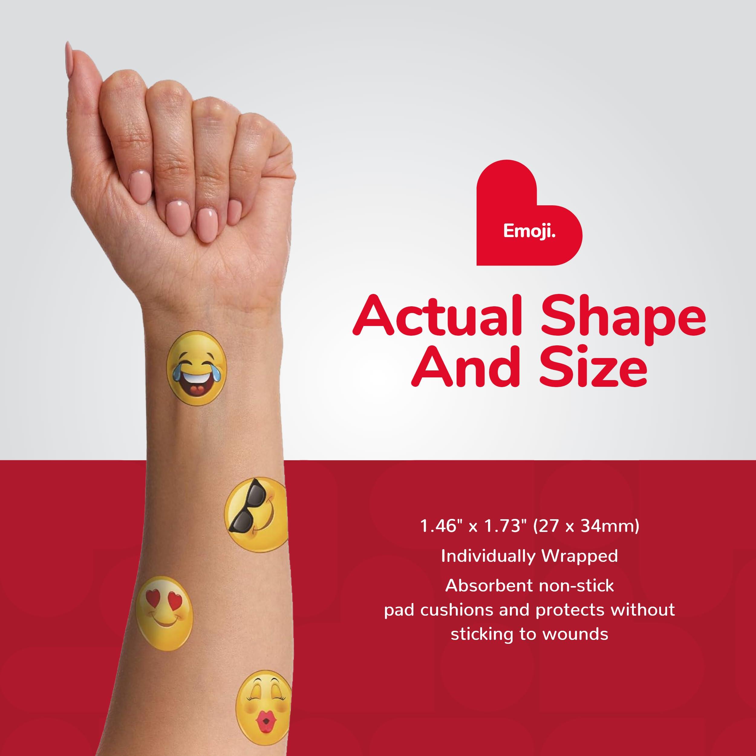 BioSwiss BioSwiss Bandages, Emoji Shaped Self Adhesive Bandage, Latex Free Sterile Wound Care, Fun First Aid Kit Supplies for Kids, 24 Count
